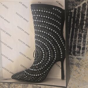 AZALEA WANG HILLEL PEWTER RHINESTONE BOOTIE - 6